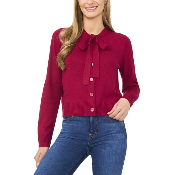 CeCe womens Regular Fit Wool-Blend Cardigan, l, Red