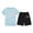 1-BU12315, variant on Tiijoy Summer Girls Outfits Casual Short Sleeve Bow Graphic Tee and Shorts 2Pcs Set