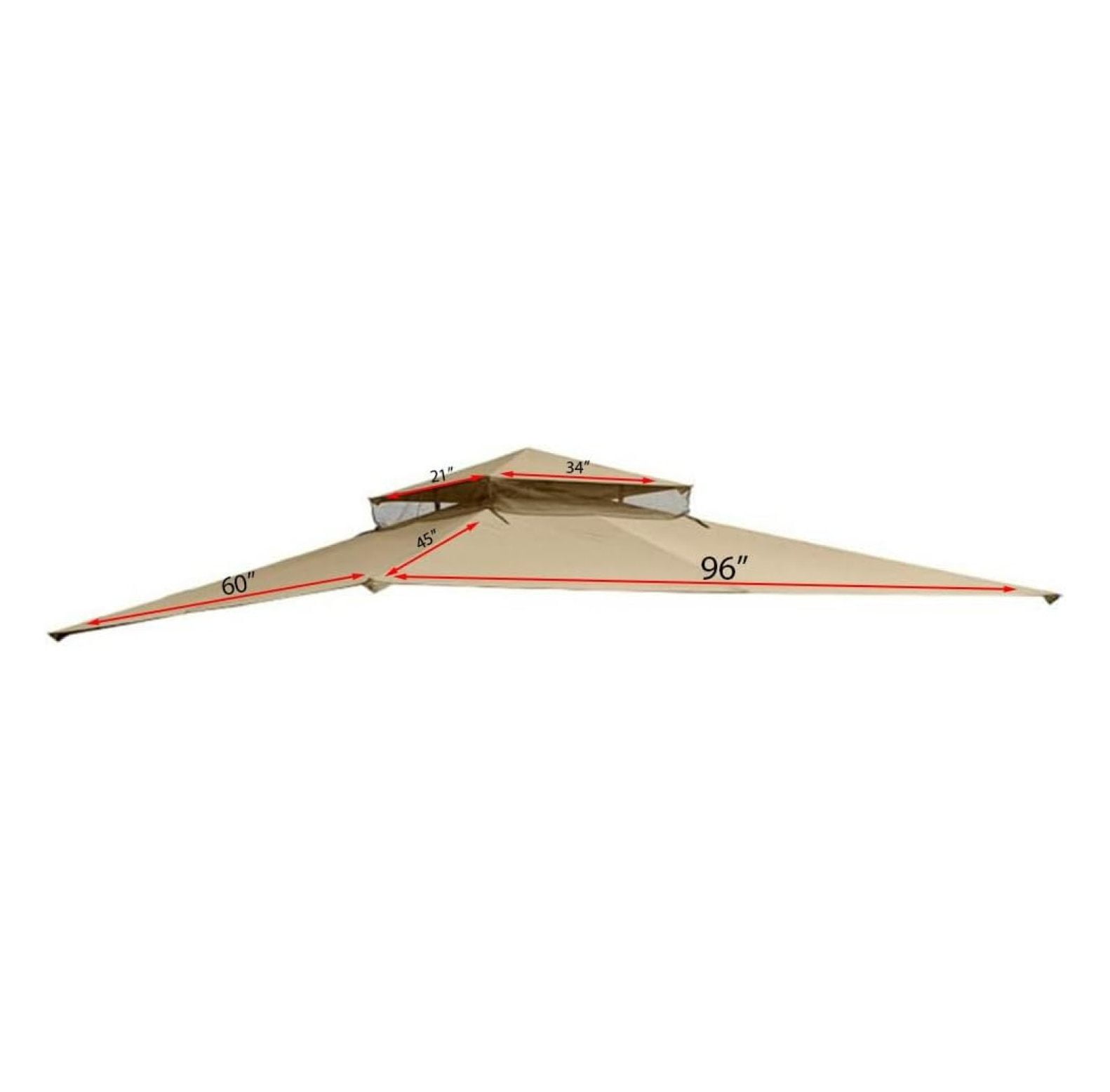 Replacement Canopy Top Cover for The Aldi Gardenline Belavi Shoprite Grill Gazebo - Standard 350 (Will not fit Any Other Model) - Top Tier 34" x 21", Bottom Tier 96" x 60"