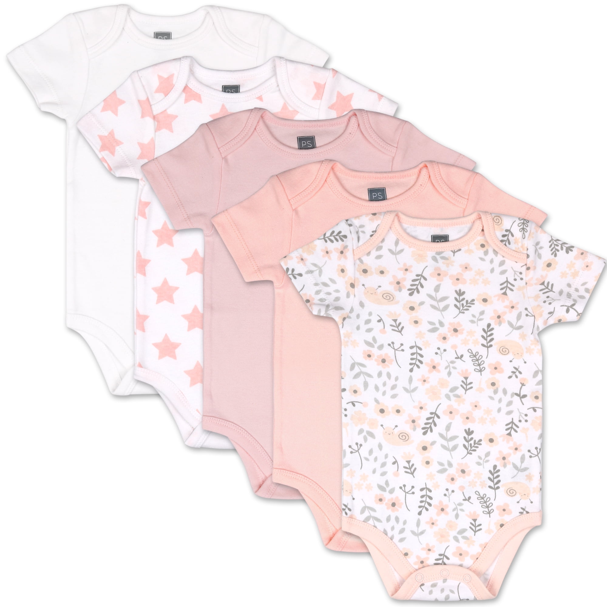 Baby Girls Summer Bodysuits LAURA ASHLEY 3 Pack Pink Floral Cotton Frilly Vests