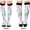 thumbnail image 2 of GZHJMY 1 Pair Cactus & Leaf & Flowers Compression Socks for Women Men, Knee High Stocking for Running,Athletic,Medical, 2 of 7