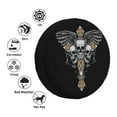 thumbnail image 6 of DouZhe Waterproof Spare Tire Cover, Skulls Gothic Cross Prints Adjustable Wheel Covers Fit for Jeep Trailer RV SUV Car, 14 inch, 6 of 7