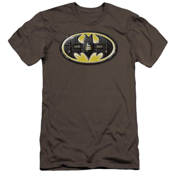 Batman Bat Mech Logo Premium Canvas T-Shirt Adult Slim Fit 30/1 Charcoal