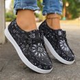 thumbnail image 2 of YOUYEDIAN Loafers for Women Casual Lace-up Comfy Versatile Floral Print Round Toe Flats Fashion Platform Slip On Walking Shoes, 2 of 4