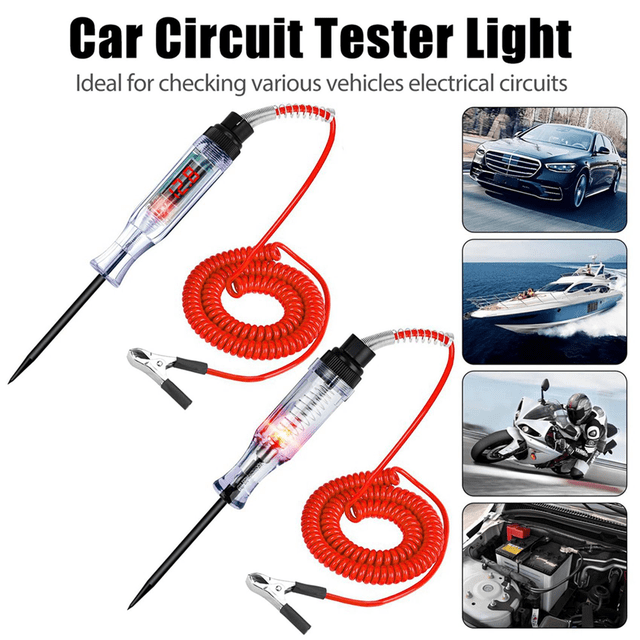 Test Light 4PCS, 6V-24V DC Car Circuit Tester Light and Digital LCD Car Electric Tester Auto Voltage Continuity Test