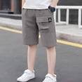 thumbnail image 2 of YunPes Boys Shorts Kids Cotton Linen Cargo Athletic Shorts Boys School 𝐔niform Causal Active Summer Clothes French Terry Short, 2 of 7