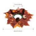 thumbnail image 3 of Fall Maple Leaf Candle Ring Wreath, Artificial Berries Pinecone Pumpkin Autumn Candle Holder Centerpiece Wreath for Thanksgiving Harvest Table Home Front Door Mantel Decor-B, 3 of 6
