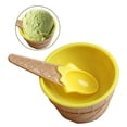 thumbnail image 1 of Toystoory Taza de helado para niños Postre para niños Mezcla de helado Tazón de PP con cuchara Vajilla Vajilla, verde Mostrada amarillo, 1 of 6