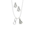 thumbnail image 2 of Delight Jewelry Silvertone Run Infinity Sign Silver tone Zig Zag Christmas Tree Charm Necklace and Stud Earrings, 2 of 4
