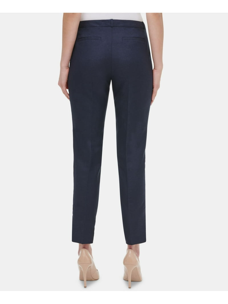 navy blue dress ankle pants The Side Zip Ankle Pant in Bi-Stretch