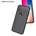 thumbnail image 4 of PU Leather Case w Coiled USB Cable for iPhone XS Max - Slim Fit Cover Reinforced Bumper Shock Absorbent Black and Charger Cord Power Sync Wire, 4 of 12