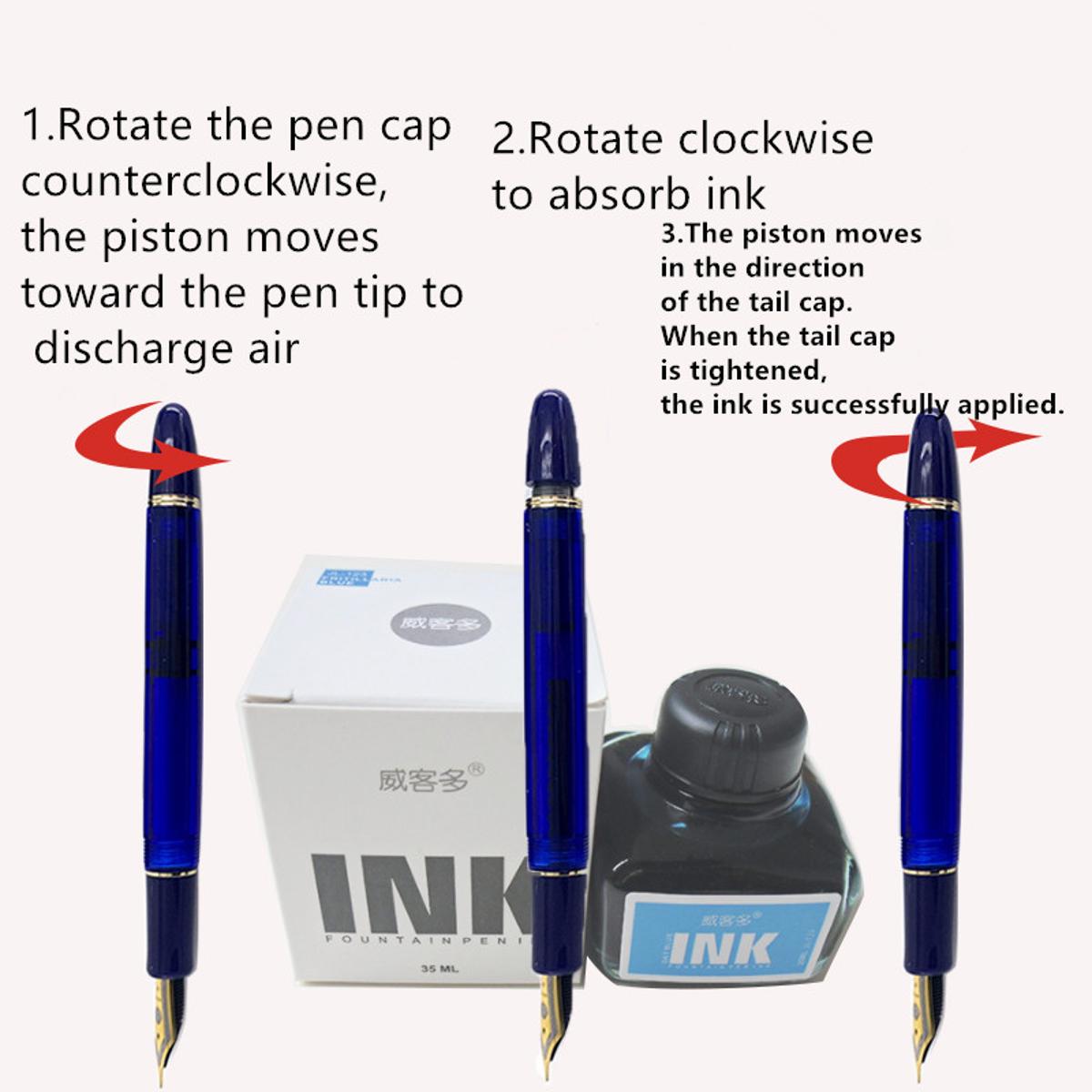 1 x Fountain Pen Golden Clip EF/M Nib Office/Business/Writing/Students/Calligraphy/Collectibles