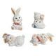 thumbnail image 5 of 4 figuras de conejo en miniatura de resina para decorar el salpicadero del coche, para tartas y decoración del hogar. Blanco, 5 of 9