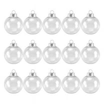 15 PCS Round Clear Christmas Balls Fillable DIY Tree Made of Plastic Decorations