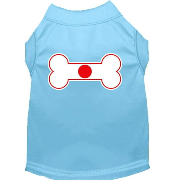 Pet Dog Cat Shirt Screen Printed, "Bone Shaped Japan Flag"