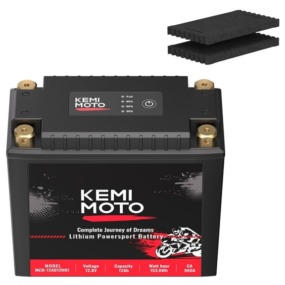 KEMIMOTO 12v 12Ah ATV Lithium Motorcycle Battery YTX20L-BS/YTX24HL-BS/YTX20-BS/YTX20L/YTX20HL for Lawn Mower ATV