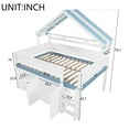 thumbnail image 2 of Harper & Bright Designs Full Size Loft Bed with Storage Cabinet & Shelves, Full Wood Playhouse Loft Bed Frame with Canopy Roof, White, 2 of 12