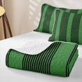 thumbnail image 4 of Castle Fairy Vintage Thin Vertical Stripe Twin Quilt Set 2 Pieces,Bohemian Wide Band Twin Coverlet Set,Black Moss,1 Bedspread and 1 Pillowcase, 4 of 7