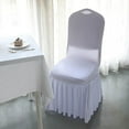 thumbnail image 6 of BalsaCircle White Fitted Spandex Stretchable Banquet Chair Cover Ruffle Pleated Skirt Party Events Decorations, 6 of 8