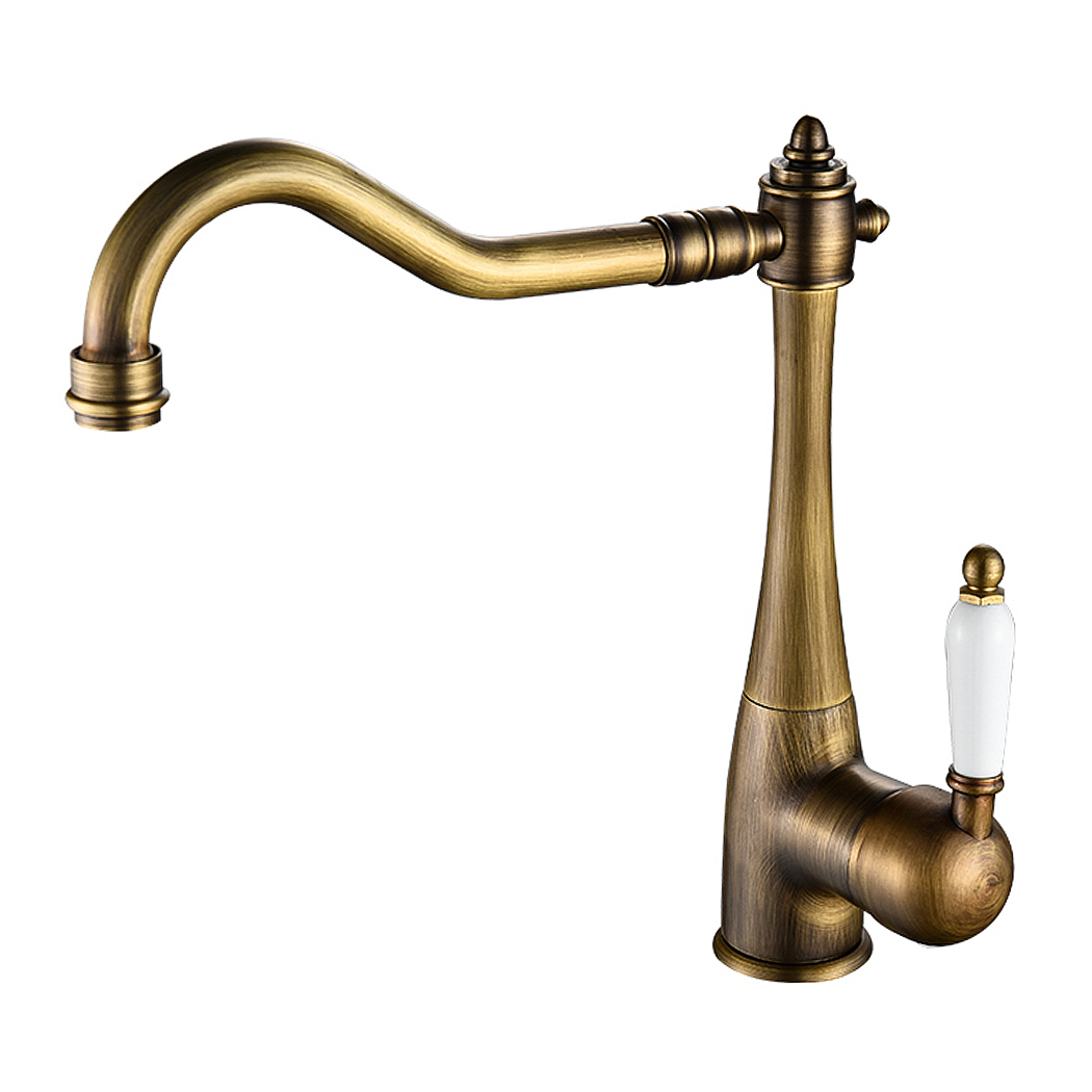 MOGFCT Kitchen Sink Faucet Antique Bronze Hot Cold Fauctes Single