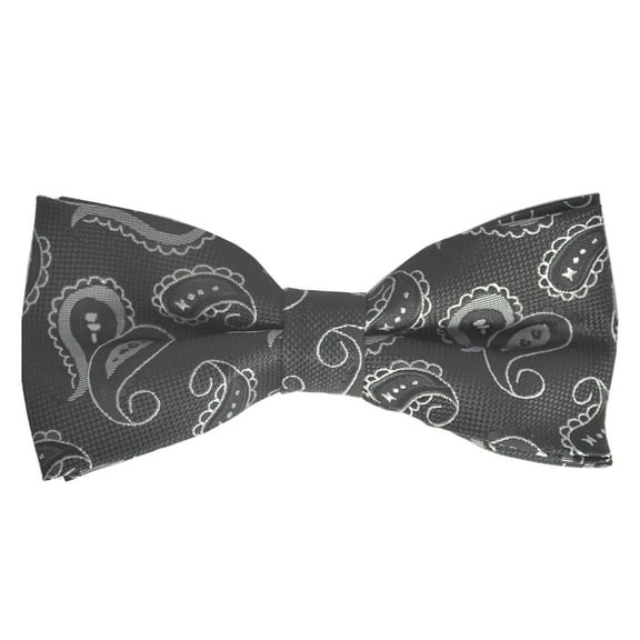 Black Hand Made Classic Paisley Men's Bow Tie