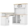 thumbnail image 5 of Newest Modern L-Shaped Desk with Built-in Outlet & Storage, 4-Cabinet 2-Drawer Computer Desk for Home Office, White, 5 of 15