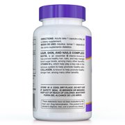 Sunshine Naturals Biotin 5000 Mcg Plus Collagen Supplement for Hair, Nails and Skin, 90 Capsules