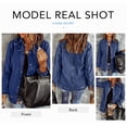 thumbnail image 5 of Chase Secret Women's Denim Jacket Casual Long Boyfriend Distresse Cute Jean Jacket Petite, 5 of 7