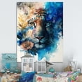 thumbnail image 2 of Designart Tiger Portrait With Flowers II Canvas Wall Art, 2 of 5