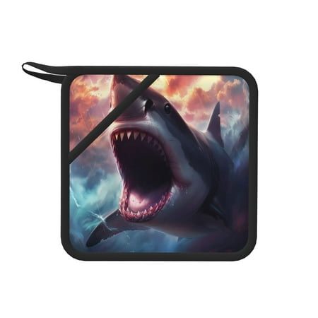 

Lukts Dramatic Shark Attack for Silicone Anti-hot Mats - Heat Resistant for Kitchen Counter Dish Drying Mat Silicone Trivets Hot Pads for Kitchen Counter