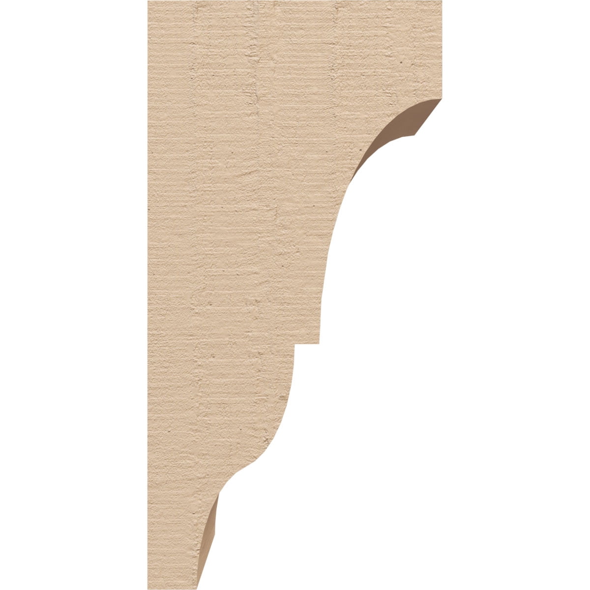4"W x 4"D x 8"H Wide Asheboro Rough Cedar Woodgrain TimberThane Corbel, Primed Tan