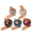 thumbnail image 3 of Sangle en Coton Lin & Cuir Véritable Style Campagnard pour Ukulélé (Jujube Rouge), 3 of 8