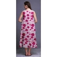 thumbnail image 4 of Bimba Magenta3 Floral Grandiflora Roses Sleeveless Night Gown For Womens Cotton Printed Nightwear Ladies Sleepwear X-Small, 4 of 6