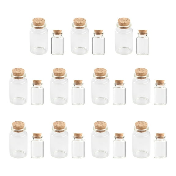 Cork Glass Bottle 20 Pcs Transparent Jar The Gift Gifts with Stopper Decoration for Home Wishing Food Container