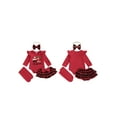 thumbnail image 2 of BemeyourBBs Baby Girl Christmas Outfit Includes Romper Plaid Shorts Headband Socks, 2 of 9