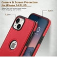 thumbnail image 6 of AIOVETEAB Compatible with iPhone 14 Plus Case Premium Leather TPU Hybrid Case Cover,Red, 6 of 6
