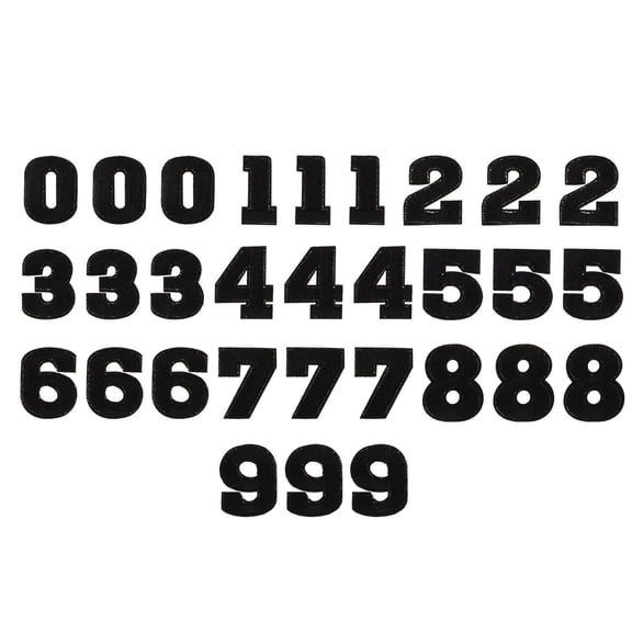 DEEPCRAFF 30Pcs Number Iron on Patches Black Embroidered Clothing Repair Appliques
