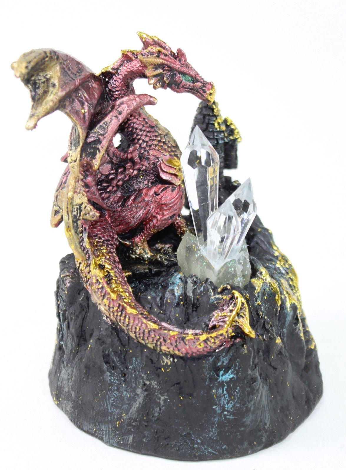 Mythical 5" Pink Western Dragon Crystal Color Change Nightstand Desk Light Medieval Party Home Decor Gift