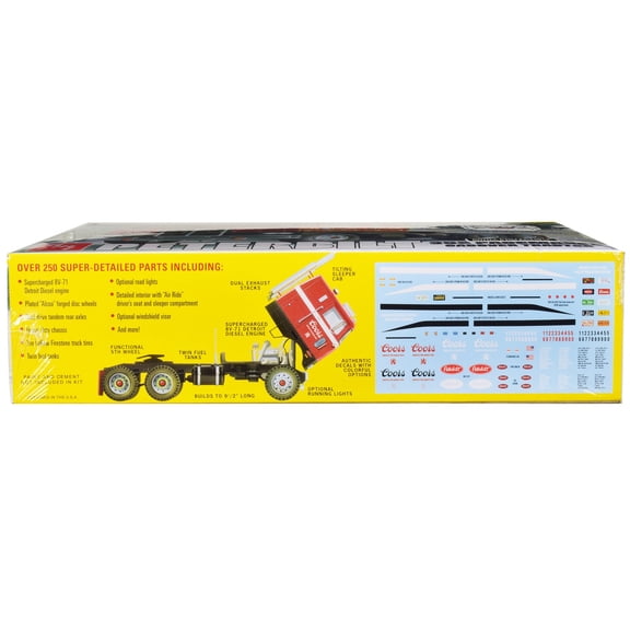 AMT AMT1375 Skill 3 Model Kit Peterbilt 352 Pacemaker Cabover Tractor Coors 1/25