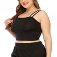 thumbnail image 4 of Babysbule Womens Summer Top Women's Tops Large Solid Color Sleeveless Suspender Top Shirt Tops, 4 of 9