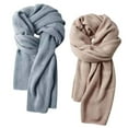 thumbnail image 1 of 2 uds bufandas de invierno informales de Color puro para mujeres, hombres y adultos, Unisex, cómodas, para acampar, senderismo, otoño, bufanda cálida, chales Gris claro BLESIY bufanda de invierno, 1 of 8