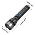 thumbnail image 4 of Rechargeable Aluminum Telescopic Flashlight | 1500 Lumen White Light | Long Range 1000m | LCD Display | Power Bank | 3 Modes | Type-C | Black | Outdoor Emergency, 4 of 9