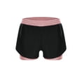 thumbnail image 3 of TTAO Kids Girls Double-Layer Athletic Shorts  Elastic Waist Contrasting Bottoms for Exercise & Running Pink 12, 3 of 5