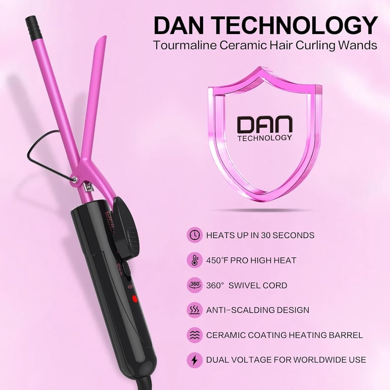 DAN Technology Small Barrel 3/8" Curling Iron, Pink photo 3