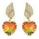 thumbnail image 1 of Aretes Alas Corazón Cristal Degradado Oro Laminado 14k verde Unitalla, 1 of 3