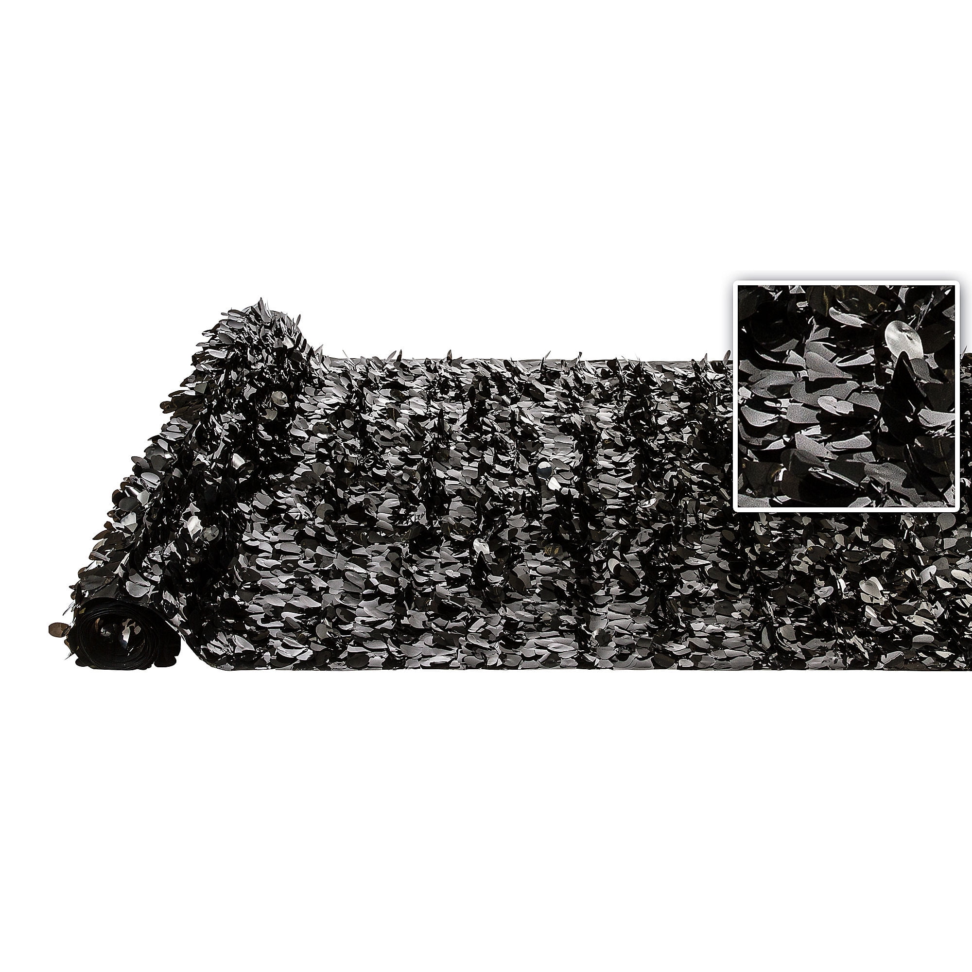 Black Vinyl Floral Sheeting