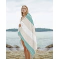 thumbnail image 2 of Turquoise Beige Stripe Beach Towels Oversized Super Absorbent, Modern Art Horizontal Striped Lightweight Bath Towel Quick Dry Sets For Bathroom/Pool/Rv Camping/Beach Play/Gym Room/Picnic 31"x62", 2 of 8
