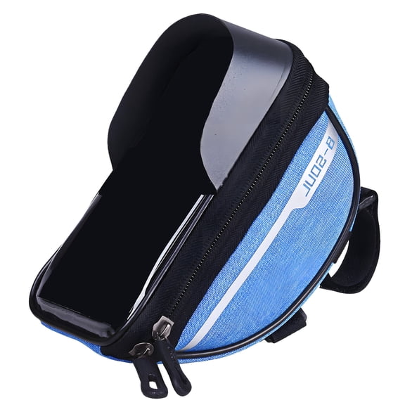 LADYGYM Bike Phone Holder Bag, Waterproof Handlebar Pouch with Leg-Friendly Design, Lightweight Cycling Accessories for Road and Mountain Bikes, Blue