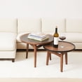 thumbnail image 4 of CONSDAN Nesting Table, Solid Oak Hardwood Structure Round Coffee Table & Side Table with Solid Wood Feet for Living Room, Bedroom, Balcony - Standard, 4 of 8