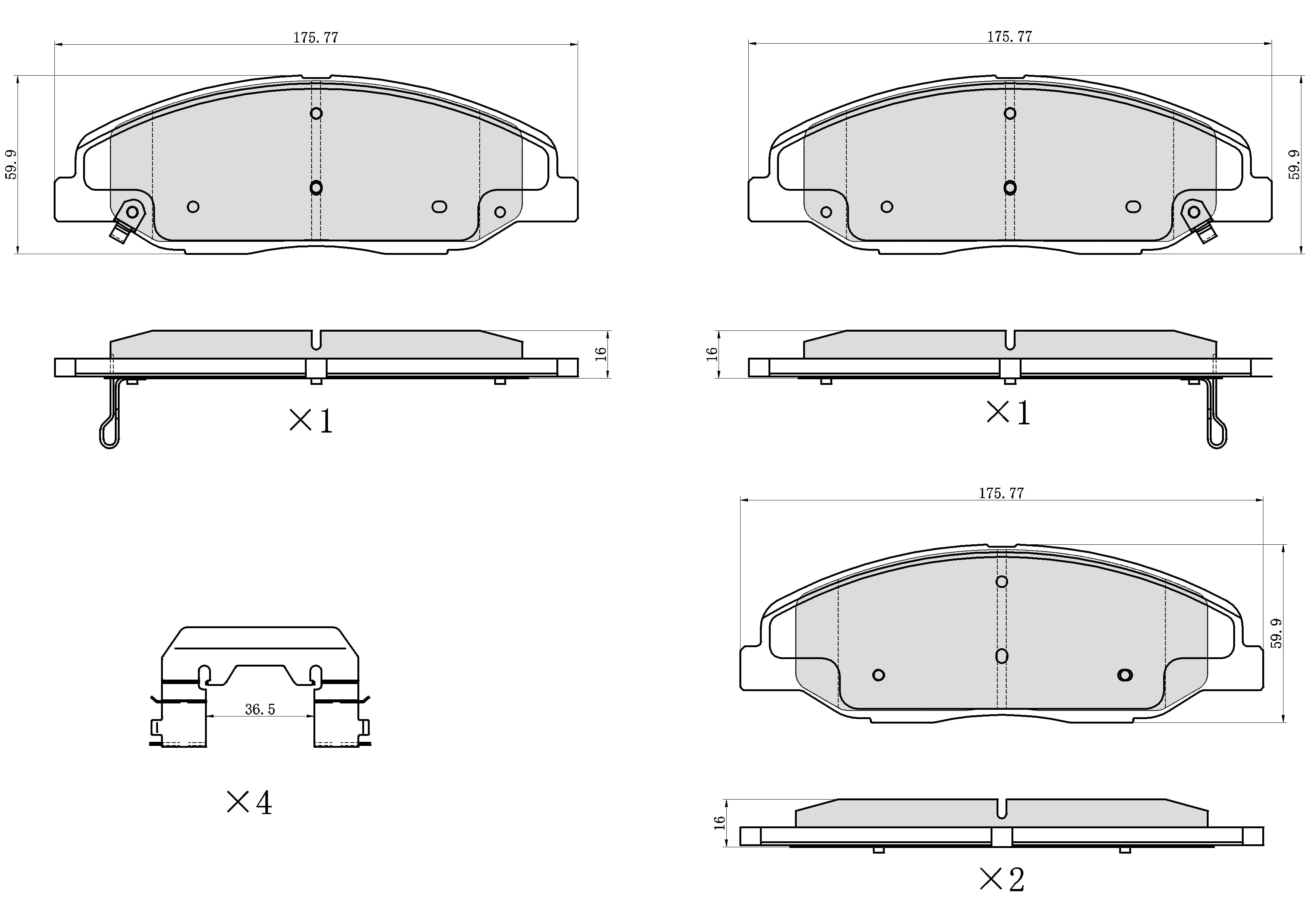 UltraHC 700 Brake Pad Set, Front HC7.1332.0.C, Cadillac CTS 2014-2008